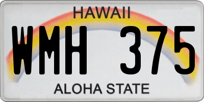 HI license plate WMH375