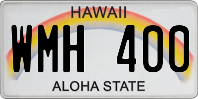 HI license plate WMH400