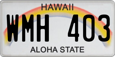 HI license plate WMH403