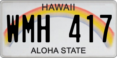 HI license plate WMH417