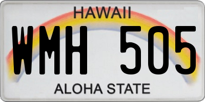 HI license plate WMH505