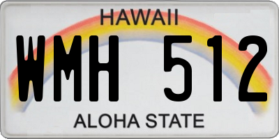 HI license plate WMH512