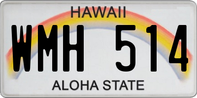 HI license plate WMH514