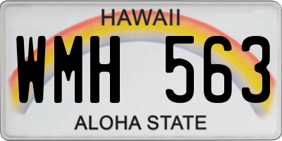 HI license plate WMH563