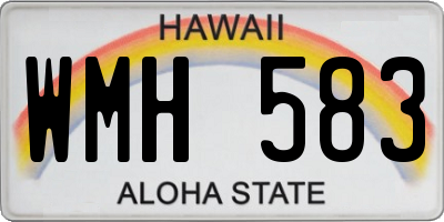 HI license plate WMH583