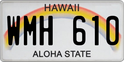 HI license plate WMH610