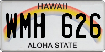 HI license plate WMH626