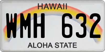 HI license plate WMH632