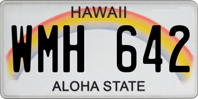 HI license plate WMH642