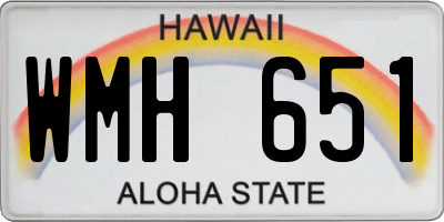 HI license plate WMH651