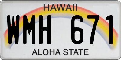 HI license plate WMH671