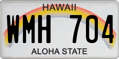 HI license plate WMH704