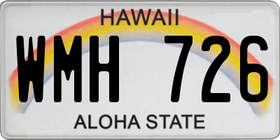 HI license plate WMH726