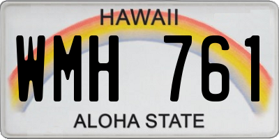 HI license plate WMH761