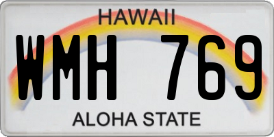 HI license plate WMH769