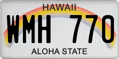 HI license plate WMH770