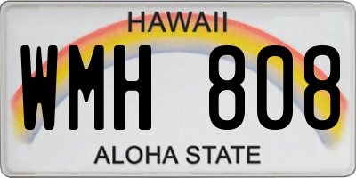HI license plate WMH808