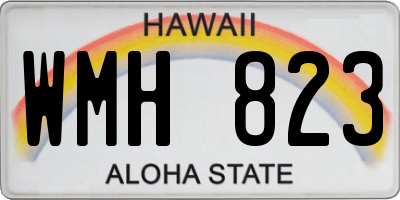 HI license plate WMH823
