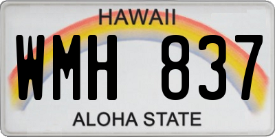 HI license plate WMH837