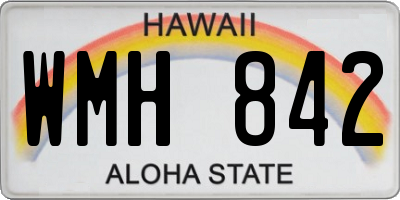 HI license plate WMH842