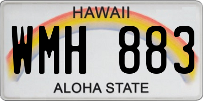 HI license plate WMH883