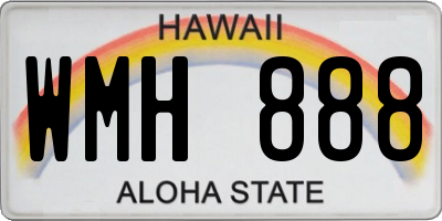 HI license plate WMH888