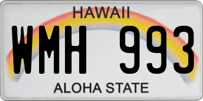 HI license plate WMH993
