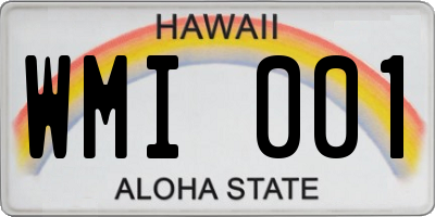 HI license plate WMI001