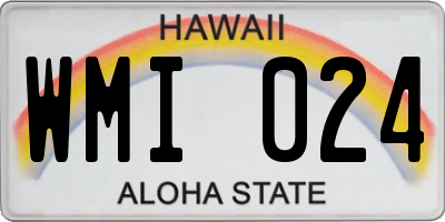 HI license plate WMI024