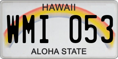 HI license plate WMI053