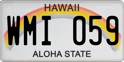 HI license plate WMI059