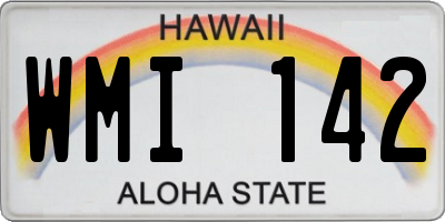 HI license plate WMI142
