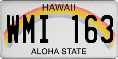 HI license plate WMI163