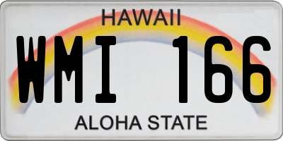 HI license plate WMI166