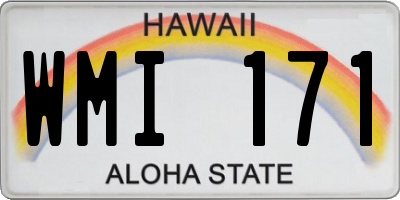 HI license plate WMI171