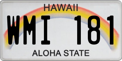 HI license plate WMI181