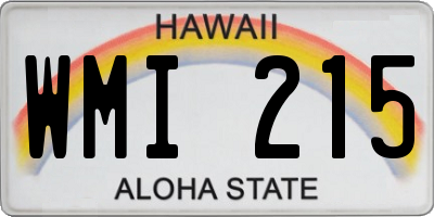 HI license plate WMI215