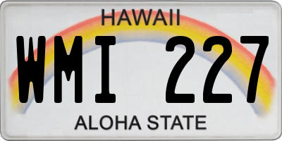 HI license plate WMI227