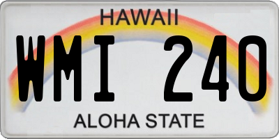 HI license plate WMI240