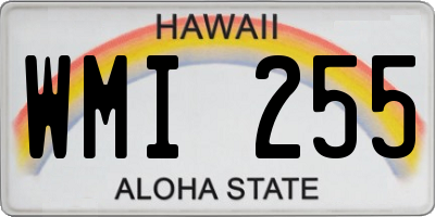 HI license plate WMI255