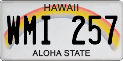 HI license plate WMI257