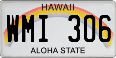 HI license plate WMI306