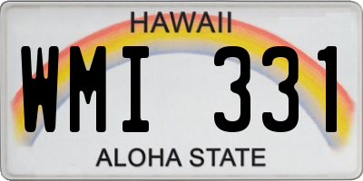 HI license plate WMI331