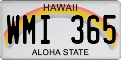 HI license plate WMI365