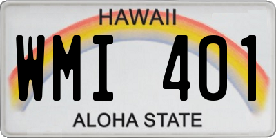 HI license plate WMI401