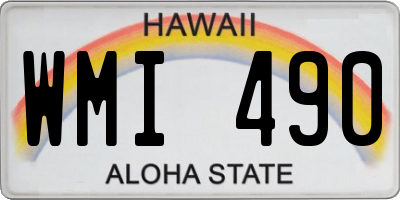 HI license plate WMI490