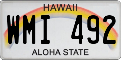HI license plate WMI492