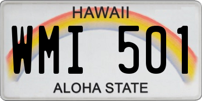 HI license plate WMI501