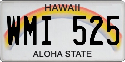 HI license plate WMI525