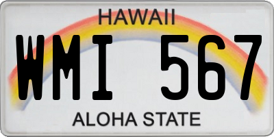 HI license plate WMI567
